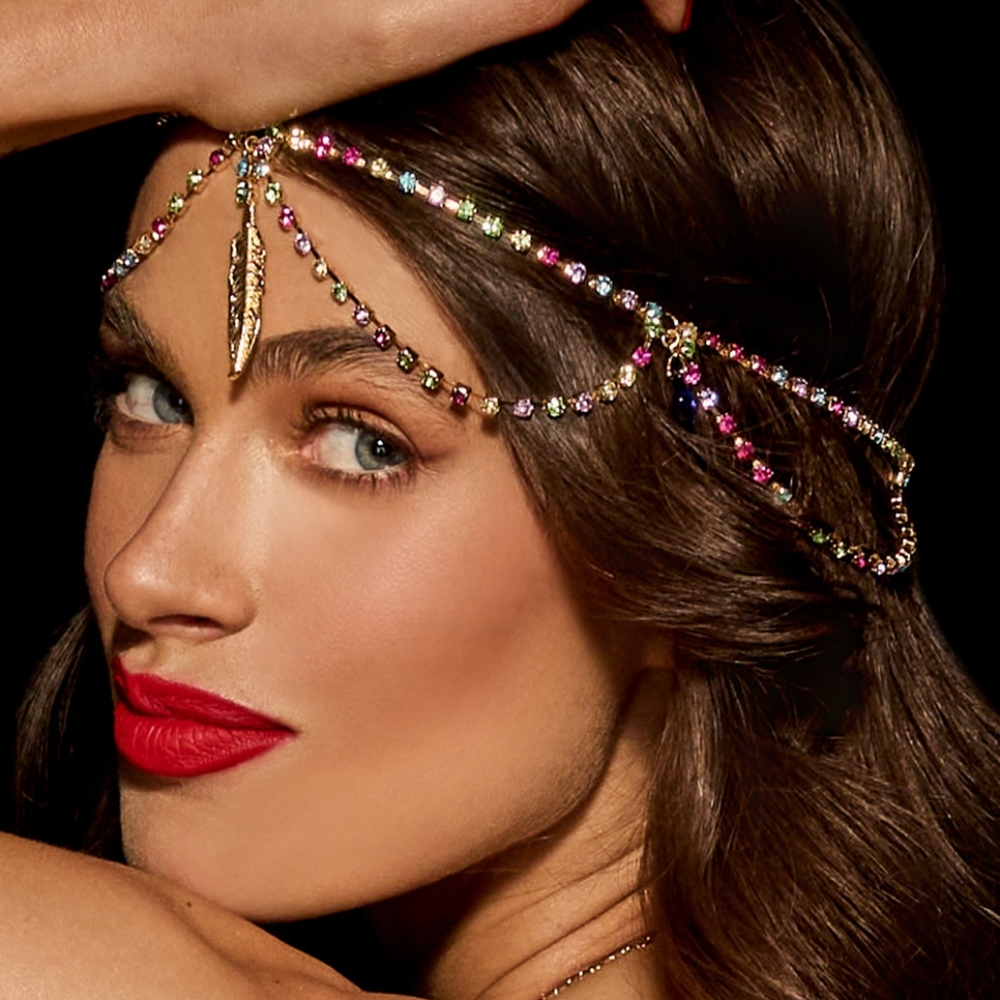 Honey Birdette Delphine Rainbow Head Chain new in box